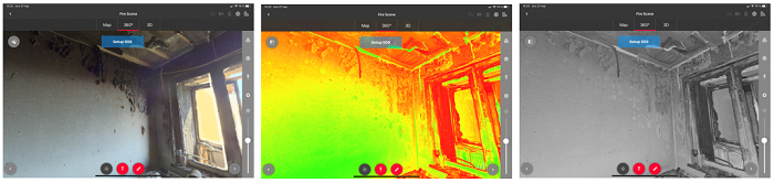 Investigación de incendios de seguridad pública Leica con la RTC360_lugar de incendio